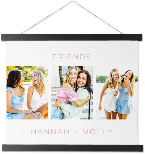 Kids Gallery of Three Hanging Canvas Print, Black, 11x14, Multicolor