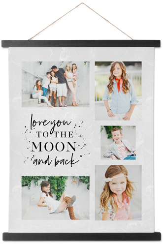 To the Moon Hanging Canvas Print, Black, 11x14, Gray, silver