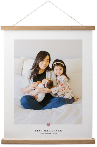 My Heart Hanging Canvas Print, Natural, 16x20, Pink