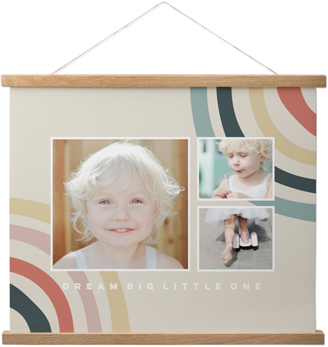 Corner Rainbows Hanging Canvas Print, Natural, 16x20, Pink, terracotta