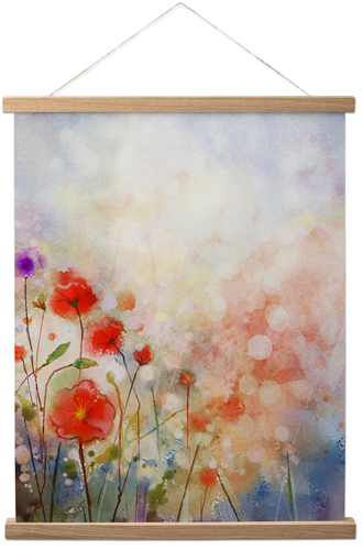 Blooming Poppies Hanging Canvas Print, Natural, 16x20, Multicolor