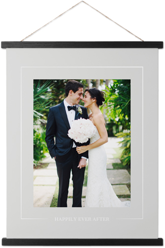 Simple Outline Border Hanging Canvas Print, Black, 16x20, Gray, silver lining