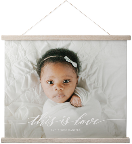 This is Love Hanging Canvas Print, Rustic, 16x20, White