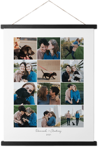 Gallery of Twelve Grid Hanging Canvas Print, Black, 16x20, Multicolor, multi