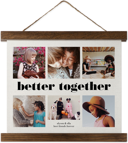 Better Together Collage Hanging Canvas Print, Walnut, 8x10, Black