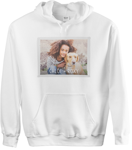 Watercolor Edge Custom Hoodie, Double Sided, Adult (S), White, Gray, silver lining