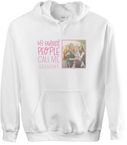 Call Me Grandma Custom Hoodie, Double Sided, Adult (S), White, Pink