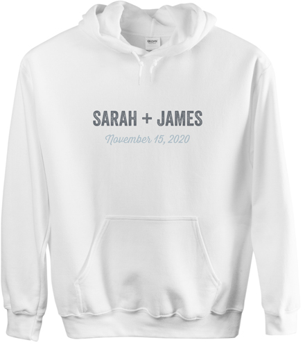 Wedding Your Text Here Custom Hoodie, Single Sided, Adult (S), White, White