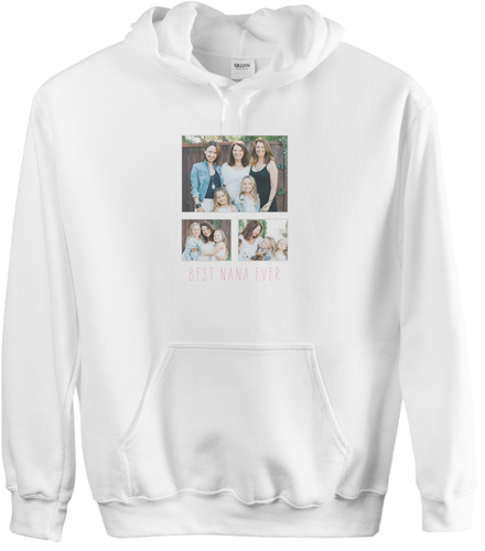 Family Gallery of Three Custom Hoodie, Double Sided, Adult (S), White, White, white
