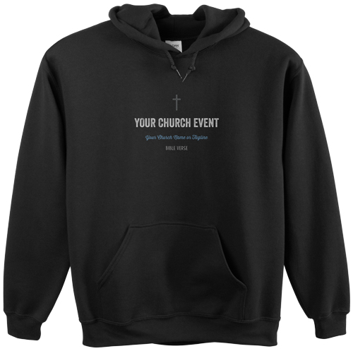 Church Event Custom Hoodie, Single Sided, Adult (S), Black, Gray