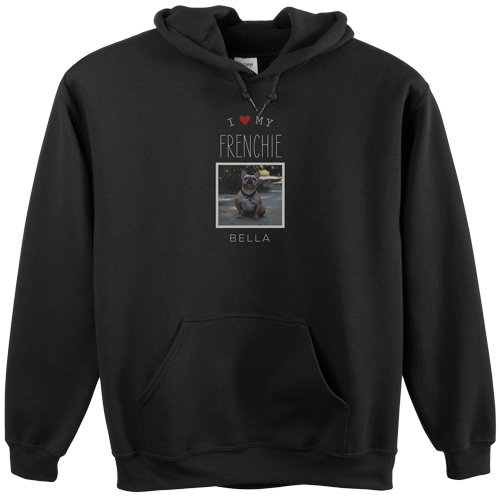 Simply Chic I Love My Custom Hoodie, Single Sided, Adult (S), Black, Red, fire engine