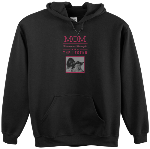 Mom Legend Custom Hoodie, Double Sided, Adult (S), Black, Pink, poppy