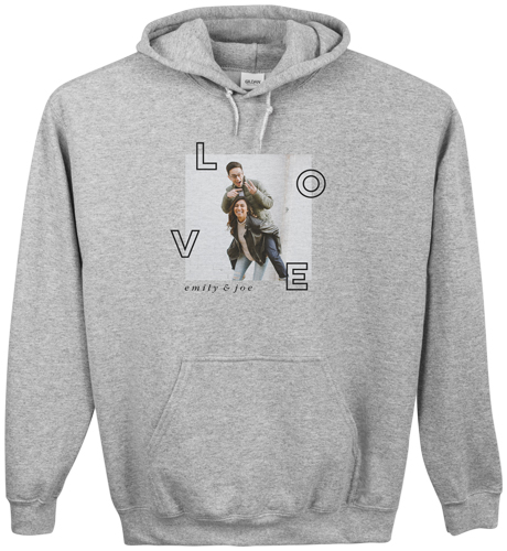Space for Love Custom Hoodie, Single Sided, Adult (S), Gray, Black, black