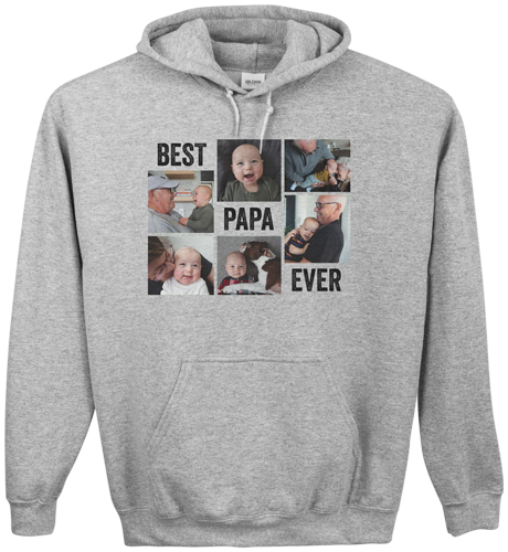 Gallery of Six Custom Hoodie, Double Sided, Adult (S), Gray, White, white