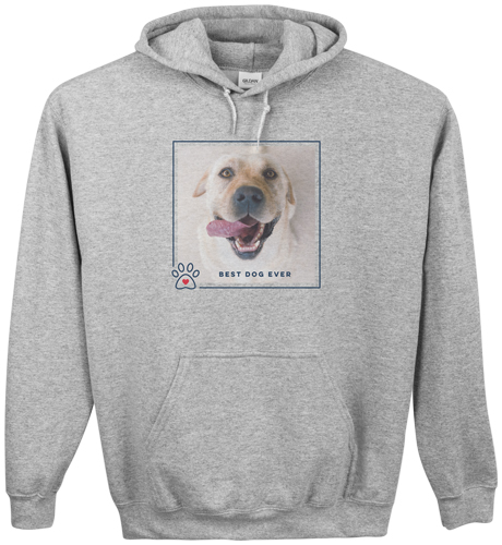 Best in Show Best Dog Ever Custom Hoodie, Double Sided, Adult (S), Gray, Blue
