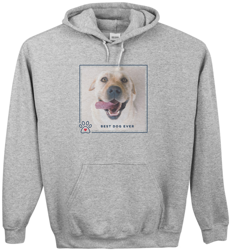 Best in Show Best Dog Ever Custom Hoodie, Single Sided, Adult (S), Gray, Blue