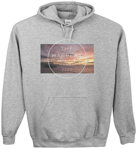 Beach Vacation Custom Hoodie, Single Sided, Adult (S), Gray, White, white