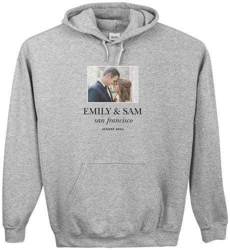 Wedding Gallery of One Custom Hoodie, Single Sided, Adult (S), Gray, White