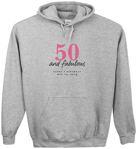 Fabulous Birthday Custom Hoodie, Double Sided, Adult (S), Gray, Gray