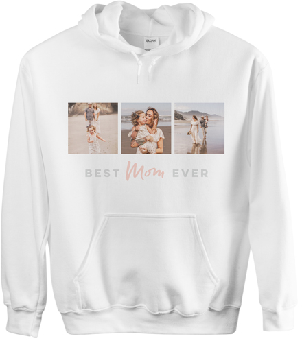 The Best Three Custom Hoodie, Double Sided, Adult (M), White, White