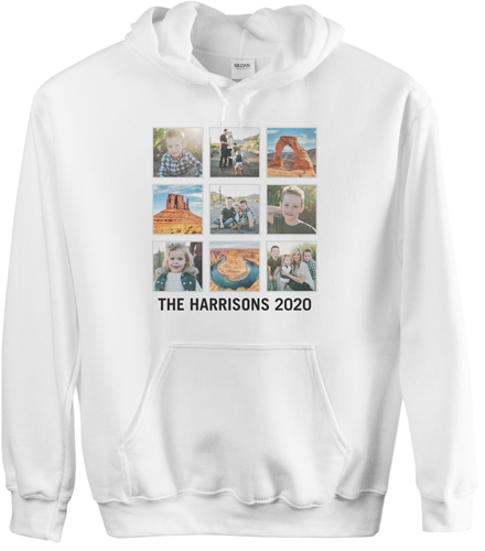 Vacation Gallery of Nine Custom Hoodie, Double Sided, Adult (M), White, White