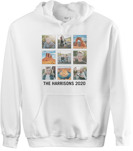 Vacation Gallery of Nine Custom Hoodie, Double Sided, Adult (M), White, White, white
