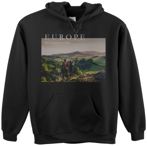 Magazine Cover Custom Hoodie, Double Sided, Adult (M), Black, White