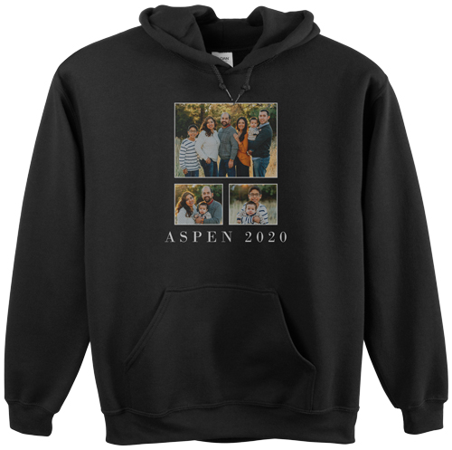 Reunion Gallery of Three Custom Hoodie, Single Sided, Adult (M), Black, White, white