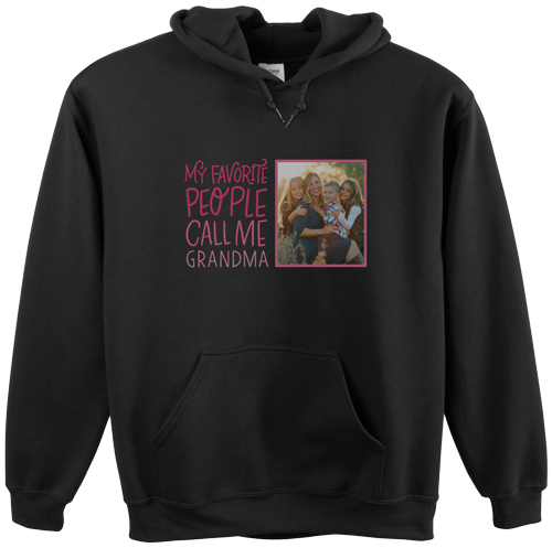 Call Me Grandma Custom Hoodie, Single Sided, Adult (M), Black, Pink, poppy