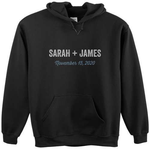 Wedding Your Text Here Custom Hoodie, Single Sided, Adult (M), Black, White