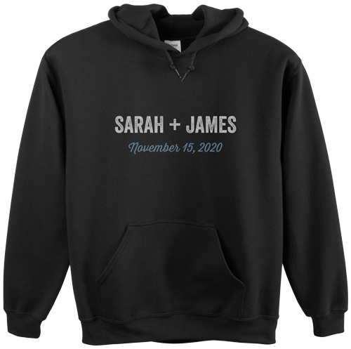 Wedding Your Text Here Custom Hoodie, Double Sided, Adult (M), Black, White, white