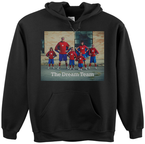 Photo Gallery Custom Hoodie, Single Sided, Adult (M), Black, White, white