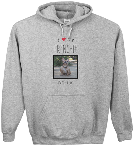 Simply Chic I Love My Custom Hoodie, Single Sided, Adult (M), Gray, Red, fire engine