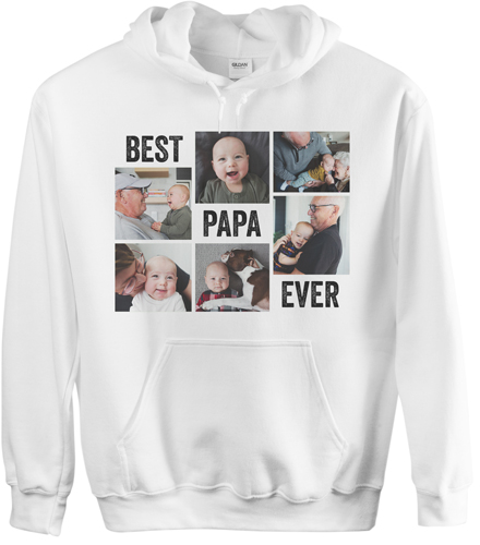 Gallery of Six Custom Hoodie, Double Sided, Adult (L), White, White
