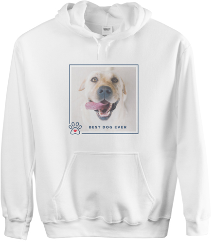 Best in Show Best Dog Ever Custom Hoodie, Double Sided, Adult (L), White, Blue