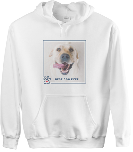 Best in Show Best Dog Ever Custom Hoodie, Double Sided, Adult (L), White, Blue, navy