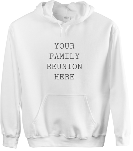 Reunion Your Text Here Custom Hoodie, Double Sided, Adult (L), White, White