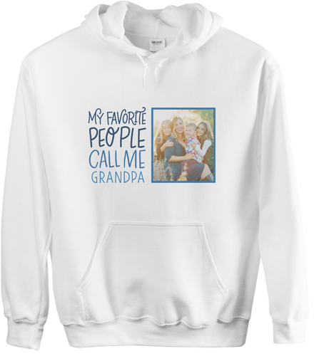 Call Me Grandpa Custom Hoodie, Double Sided, Adult (L), White, Blue, navy