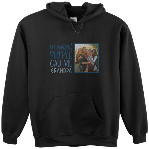 Call Me Grandpa Custom Hoodie, Single Sided, Adult (L), Black, Blue, navy