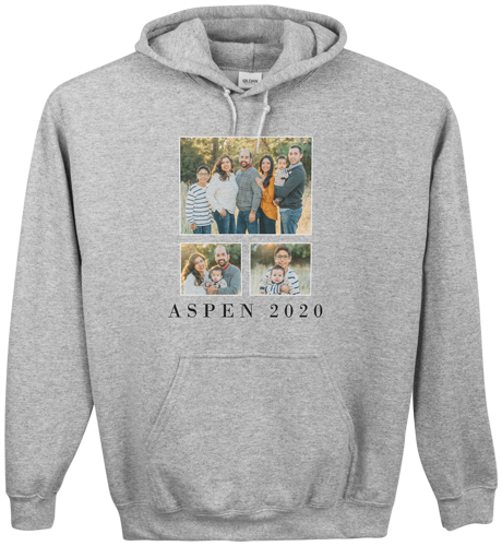 Reunion Gallery of Three Custom Hoodie, Double Sided, Adult (L), Gray, White, white