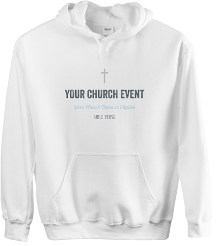Church Event Custom Hoodie, Single Sided, Adult (XL), White, Gray