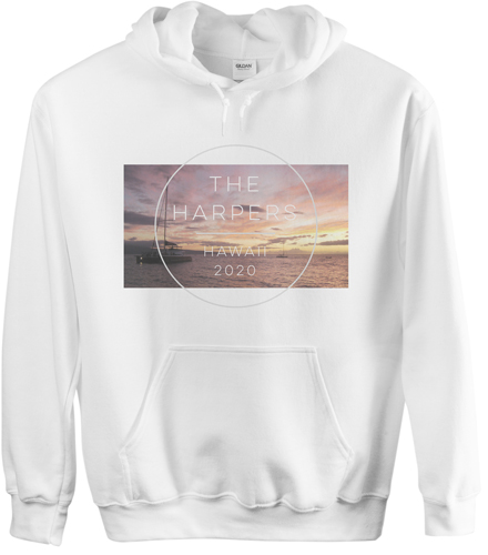 Beach Vacation Custom Hoodie, Double Sided, Adult (XL), White, White
