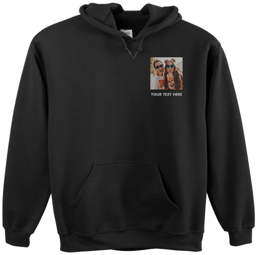 Pocket Gallery of One Custom Hoodie, Double Sided, Adult (XL), Black, White, white