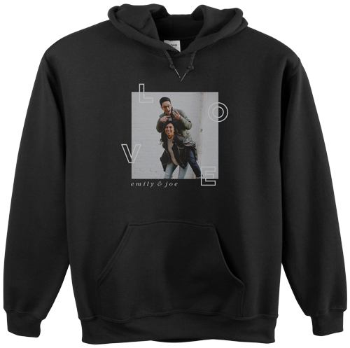 Space for Love Custom Hoodie, Single Sided, Adult (XL), Black, Black, black