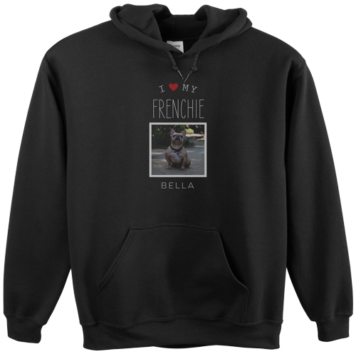 Simply Chic I Love My Custom Hoodie, Double Sided, Adult (XL), Black, Red
