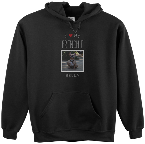 Simply Chic I Love My Custom Hoodie, Double Sided, Adult (XL), Black, Red, fire engine