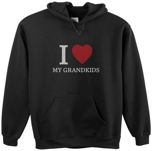 Heart My Grandkids Custom Hoodie, Double Sided, Adult (XL), Black, Red, fire engine