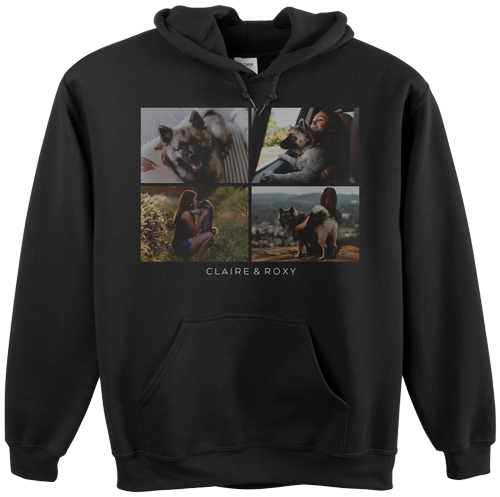 Gallery of Four Custom Hoodie, Double Sided, Adult (XL), Black, White