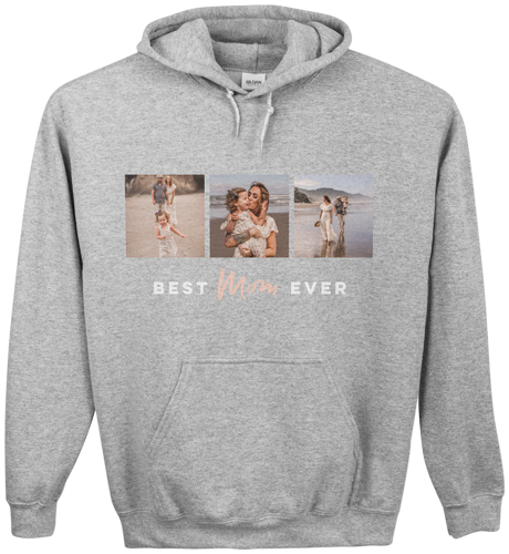 The Best Three Custom Hoodie, Single Sided, Adult (XL), Gray, White