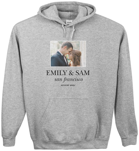 Wedding Gallery of One Custom Hoodie, Double Sided, Adult (XL), Gray, White